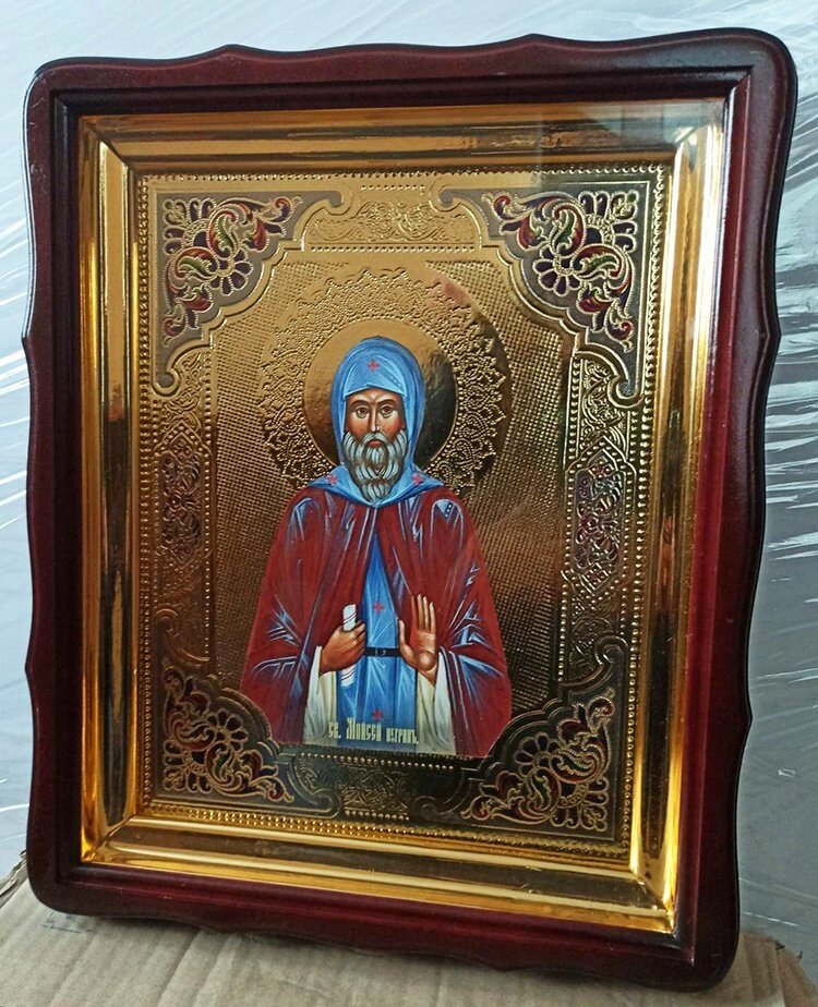 Ікона Преподобний Мойсей Угрин 40х35см від компанії Церковна крамниця "Покрова" - церковне начиння - фото 1