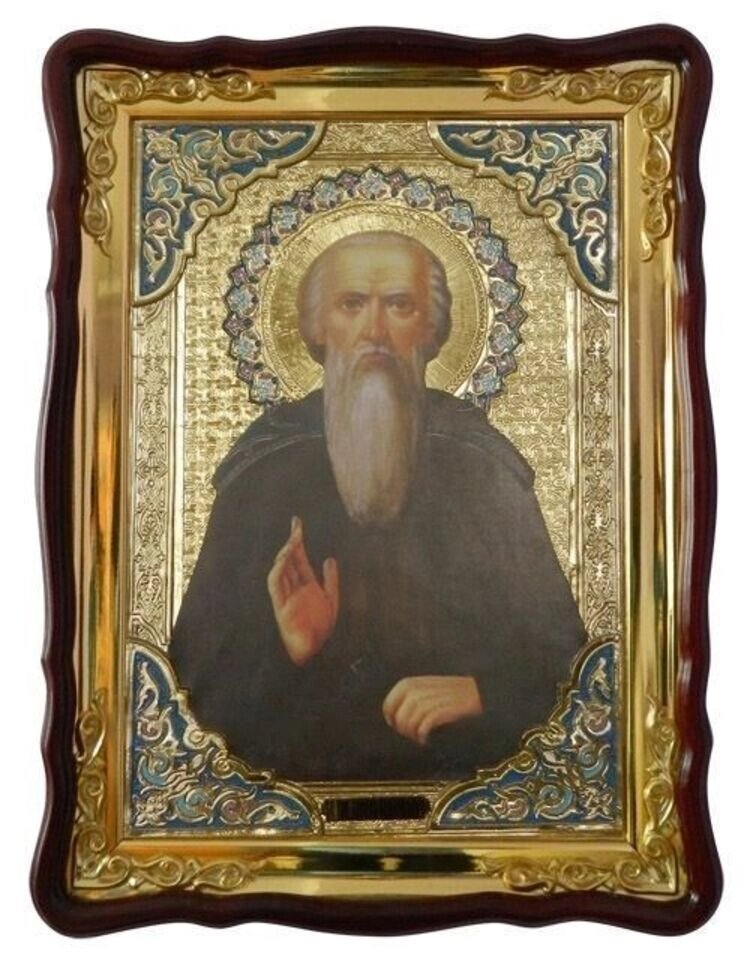 Ікона преподобного Миколи Святоші (з емаллю) від компанії Церковна крамниця "Покрова" - церковне начиння - фото 1