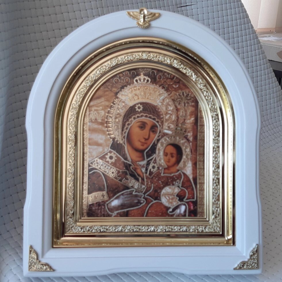 Ікона Пресвята Богородиця Віфліємській в білому АРКОВ кіоті, розмір 25 х 28см від компанії Церковна крамниця "Покрова" - церковне начиння - фото 1