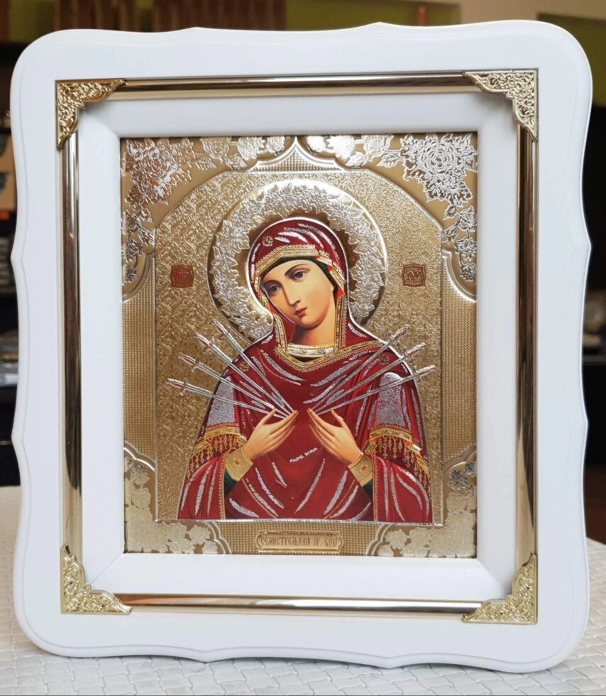 Ікона Семістрільна Пресвятої Богородиці 24х21см від компанії Церковна крамниця "Покрова" - церковне начиння - фото 1