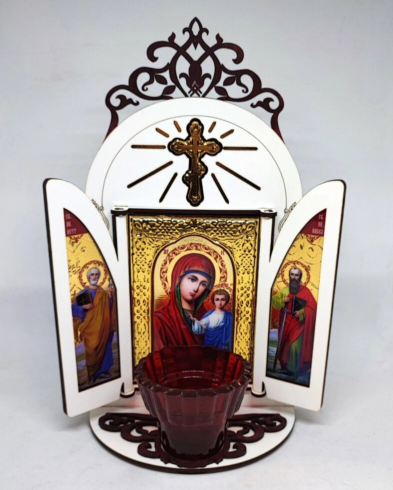 Ікона складень Пресвята Богородиця біла (без лампадки) від компанії Церковна крамниця "Покрова" - церковне начиння - фото 1