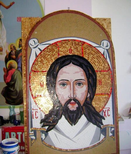 Ікона Спаса велика з мозаїки від компанії Церковна крамниця "Покрова" - церковне начиння - фото 1
