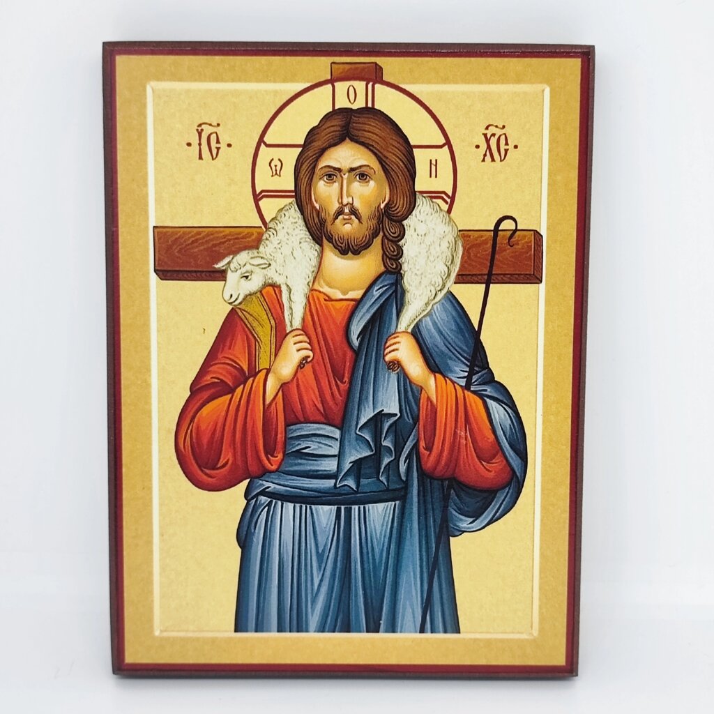 Ікона Спасителя "Добрий Пастир" 16*12 см для дому від компанії Церковна крамниця "Покрова" - церковне начиння - фото 1