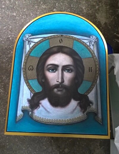 Ікона Спасителя на камені для храму (на замовлення) від компанії Церковна крамниця "Покрова" - церковне начиння - фото 1