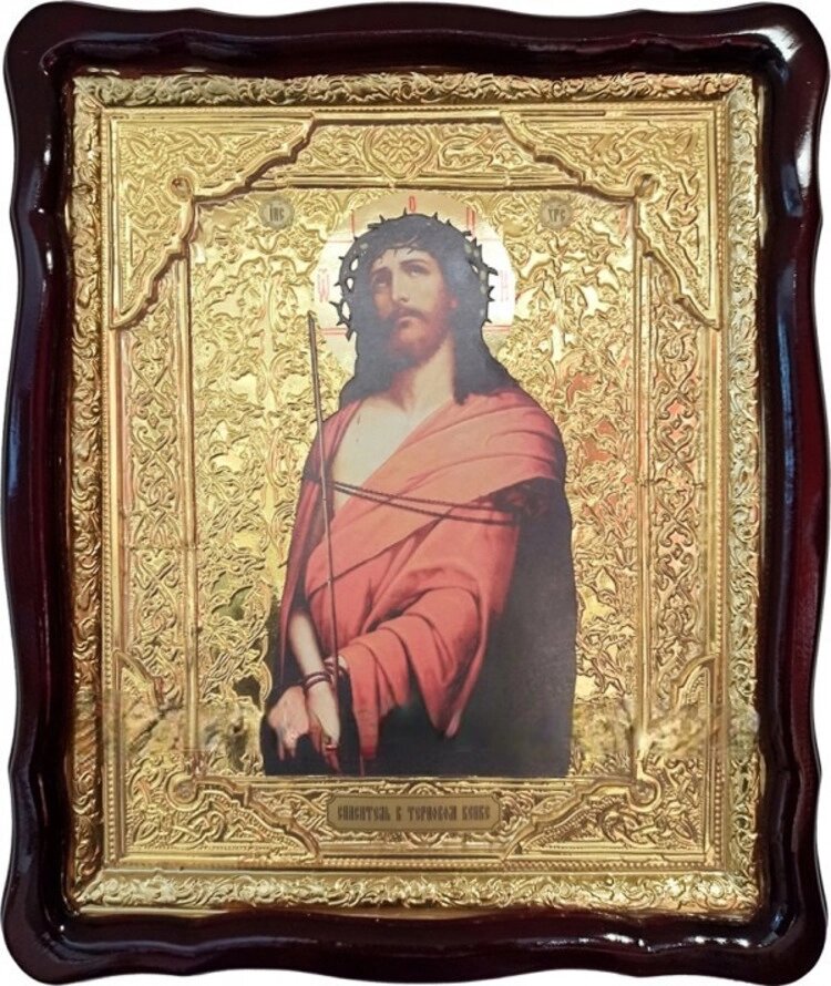 Ікона Спасителя у новому стилі "Терновий вінок" 42*48см від компанії Церковна крамниця "Покрова" - церковне начиння - фото 1