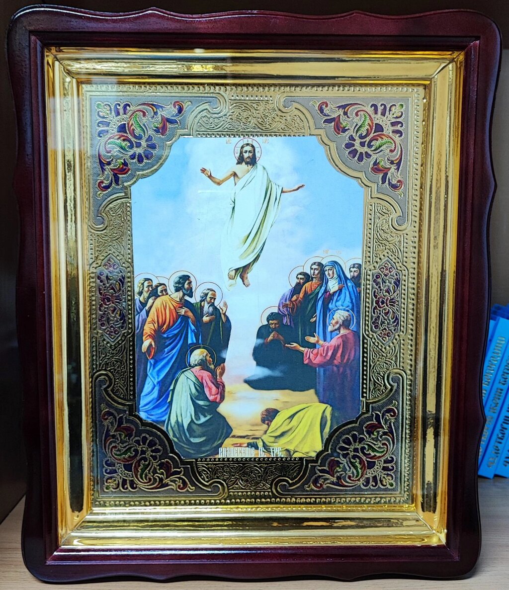 Ікона Спасителя «Вознесіння Господнє» з емаллю від компанії Церковна крамниця "Покрова" - церковне начиння - фото 1