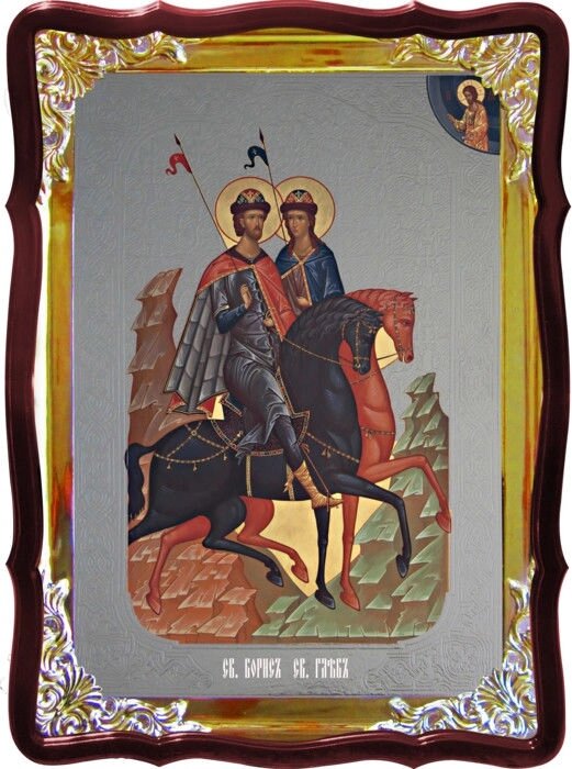 Ікона Св. Борис и Гліб для православної церкви від компанії Церковна крамниця "Покрова" - церковне начиння - фото 1