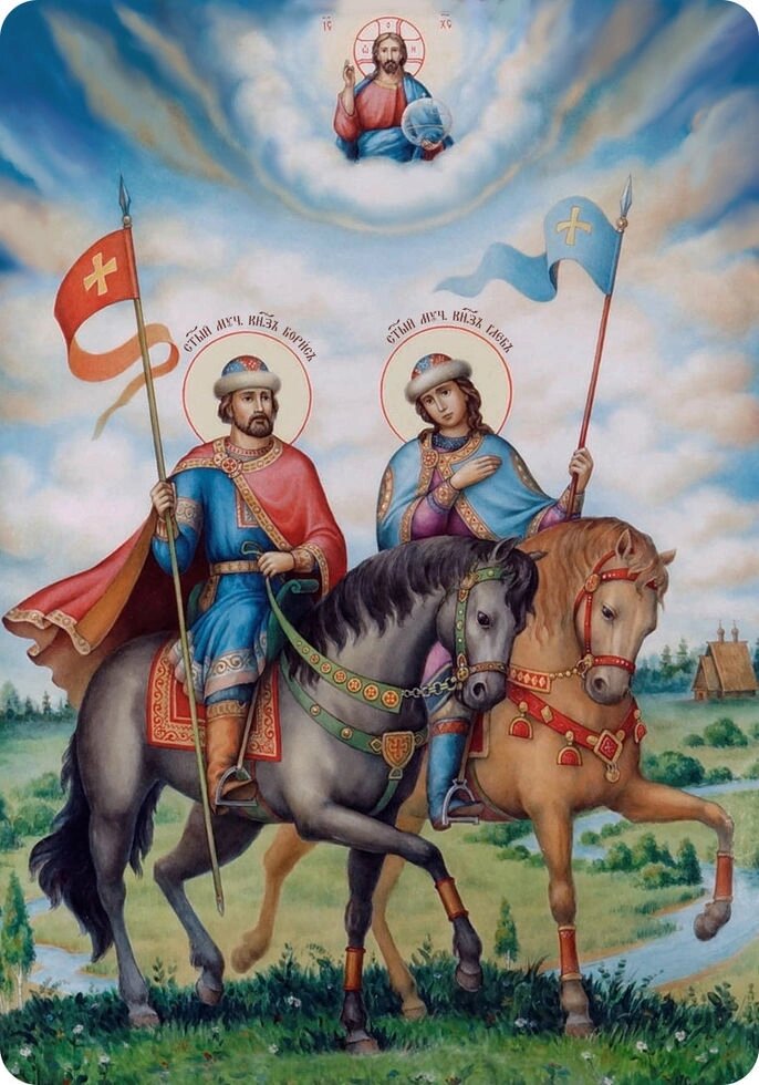 Ікона Св. Борис та Гліб на подарунок або для дому від компанії Церковна крамниця "Покрова" - церковне начиння - фото 1