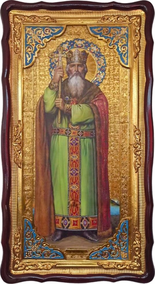 Ікона св. князя Володимира (з емаллю) від компанії Церковна крамниця "Покрова" - церковне начиння - фото 1