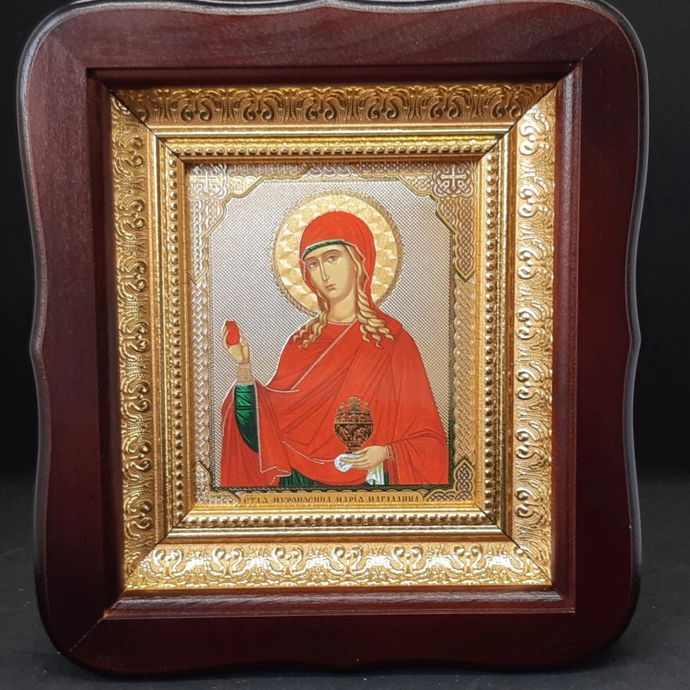 Ікона св.Марії Магдалини в фігурному кіоті, розмір 20 х 18см асортимент іменніх ікон від компанії Церковна крамниця "Покрова" - церковне начиння - фото 1