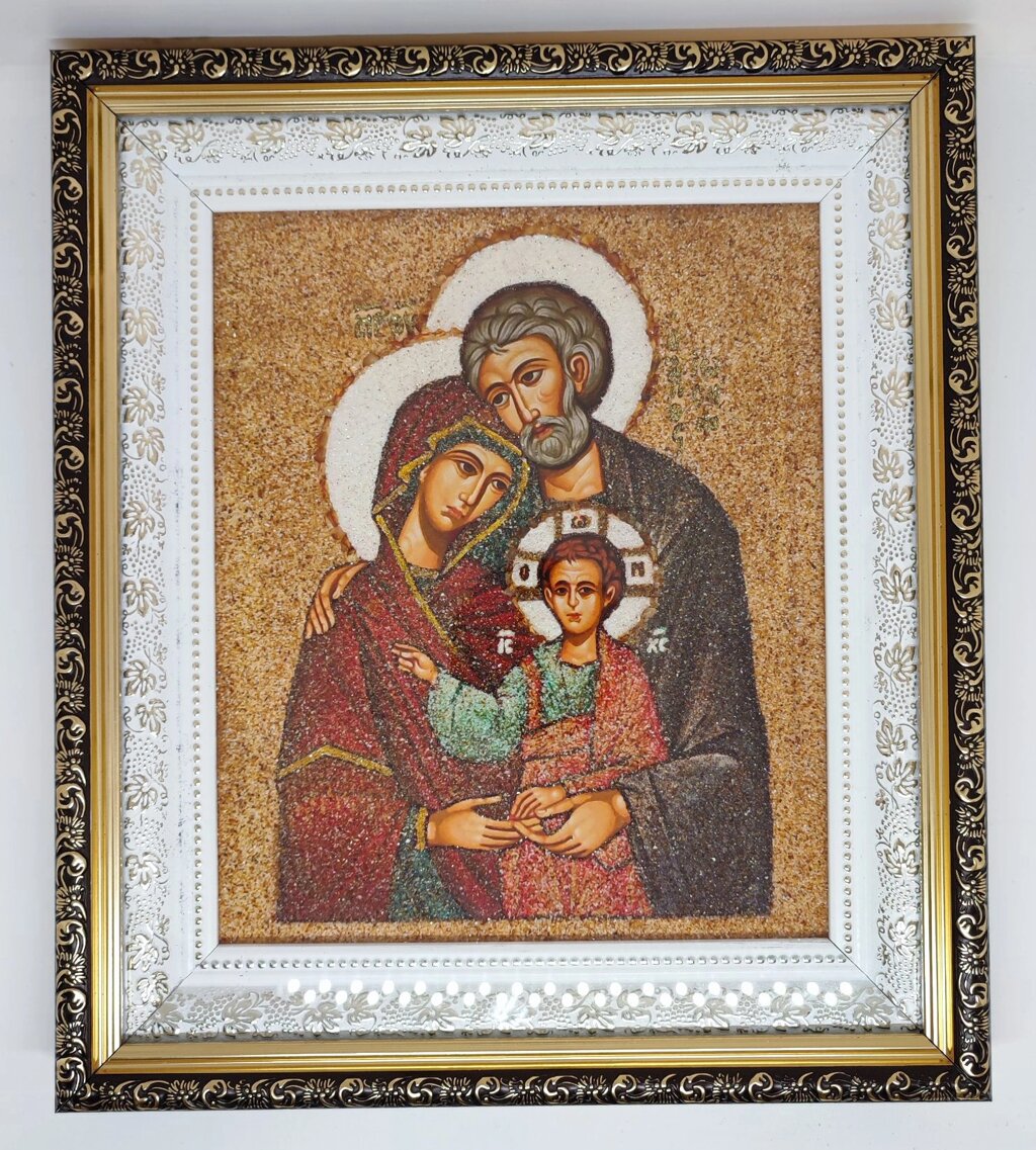 Ікона Свята Сім’я із бурштину 3228 см від компанії Церковна крамниця "Покрова" - церковне начиння - фото 1