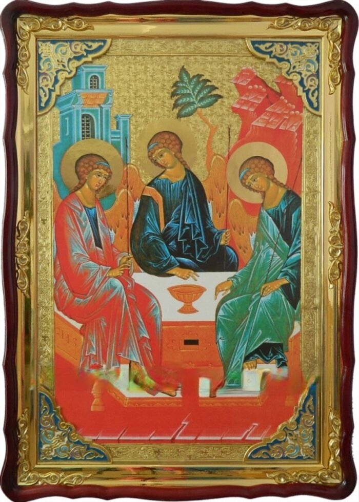 Ікона «Свята Трійця» (з емаллю) від компанії Церковна крамниця "Покрова" - церковне начиння - фото 1