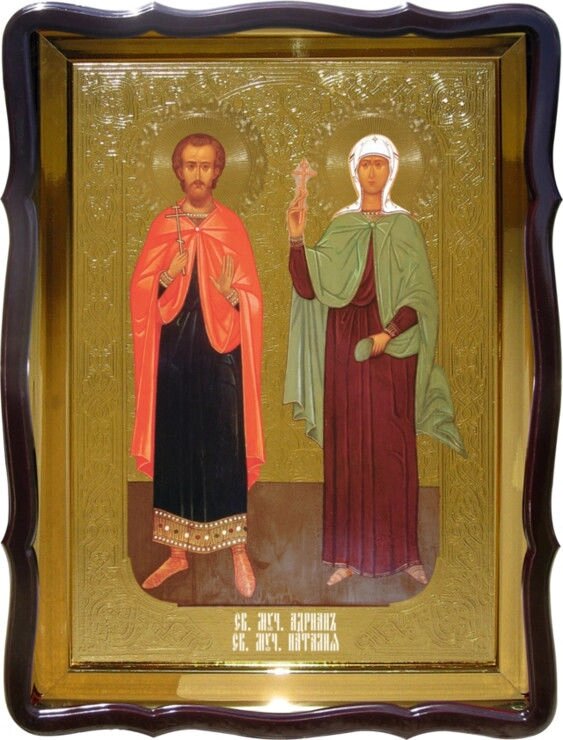 Ікона Святі Адріан і Наталія на православному сайті від компанії Церковна крамниця "Покрова" - церковне начиння - фото 1