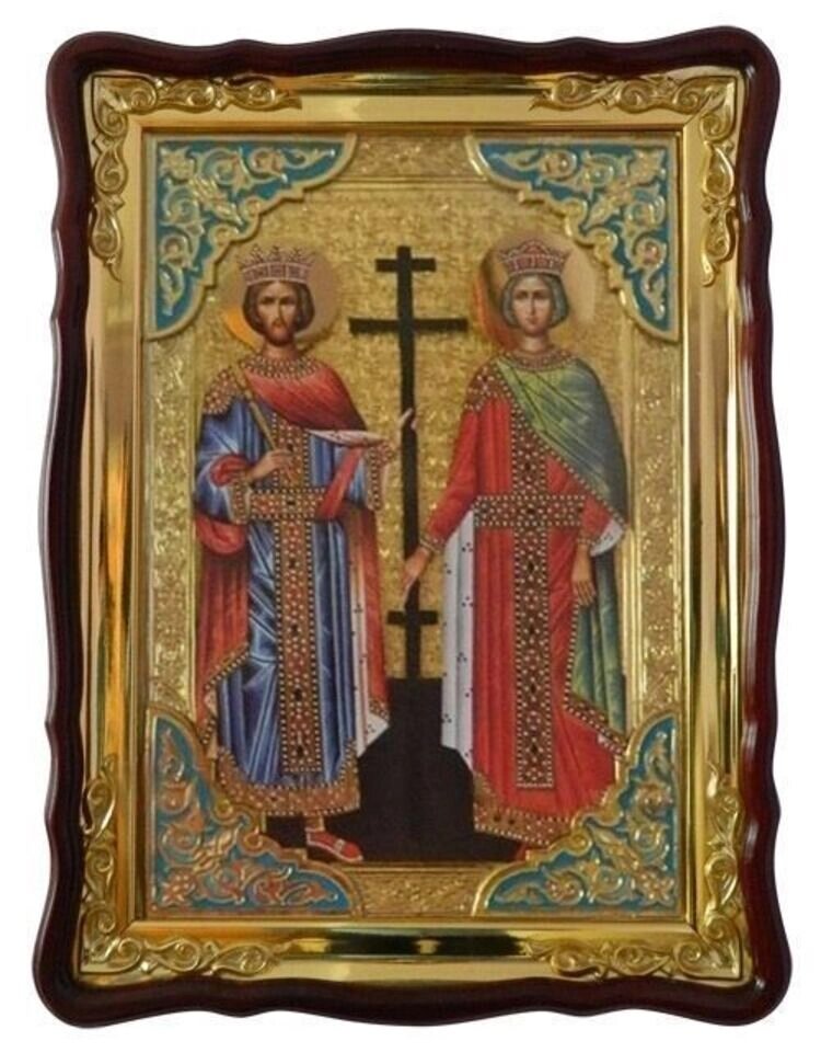 Ікона святих Костянтина та Олени (з емаллю) від компанії Церковна крамниця "Покрова" - церковне начиння - фото 1
