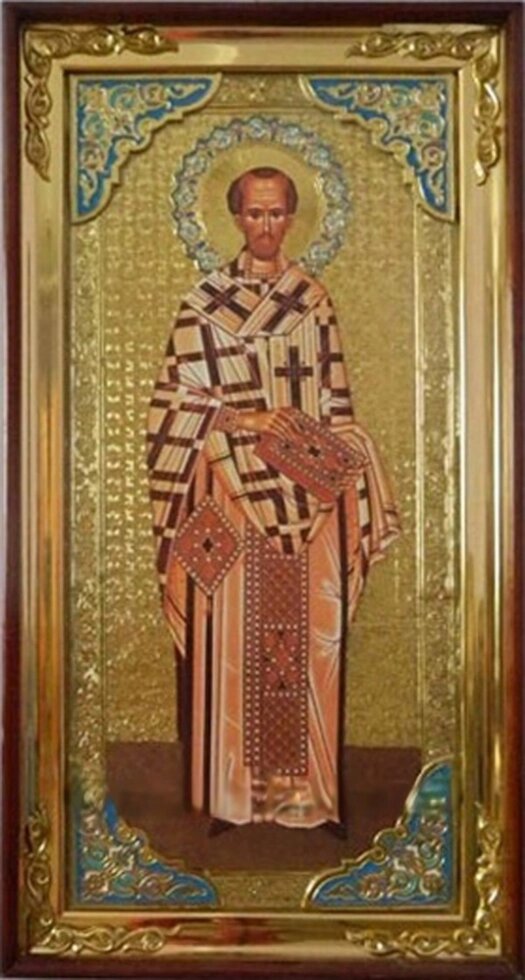 Ікона Святитель Іоанн Златоуст (з емаллю) від компанії Церковна крамниця "Покрова" - церковне начиння - фото 1