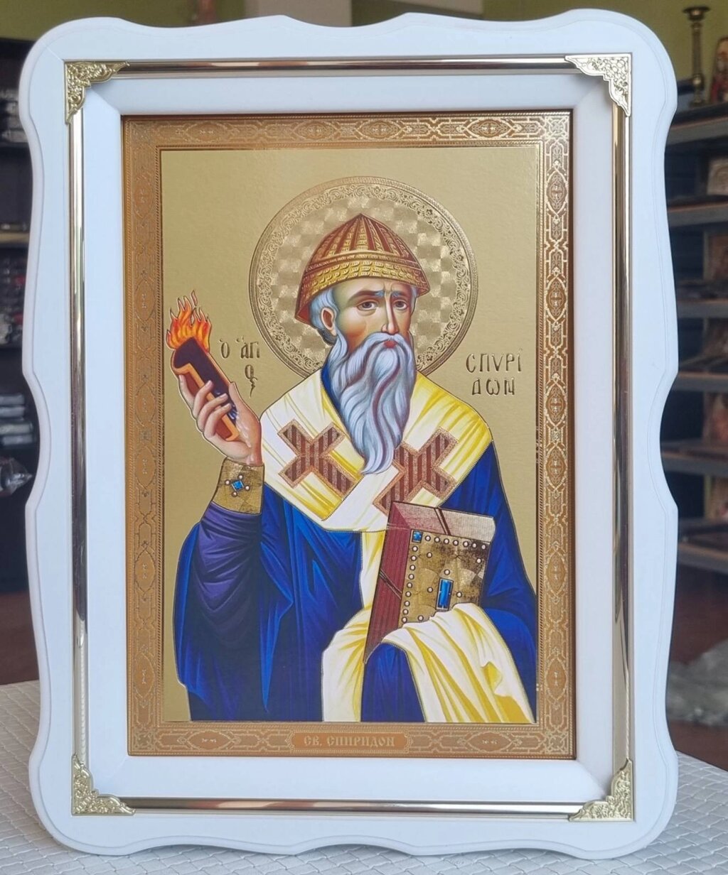Ікона Святитель Спиридон Триміфунтський 37х27см від компанії Церковна крамниця "Покрова" - церковне начиння - фото 1