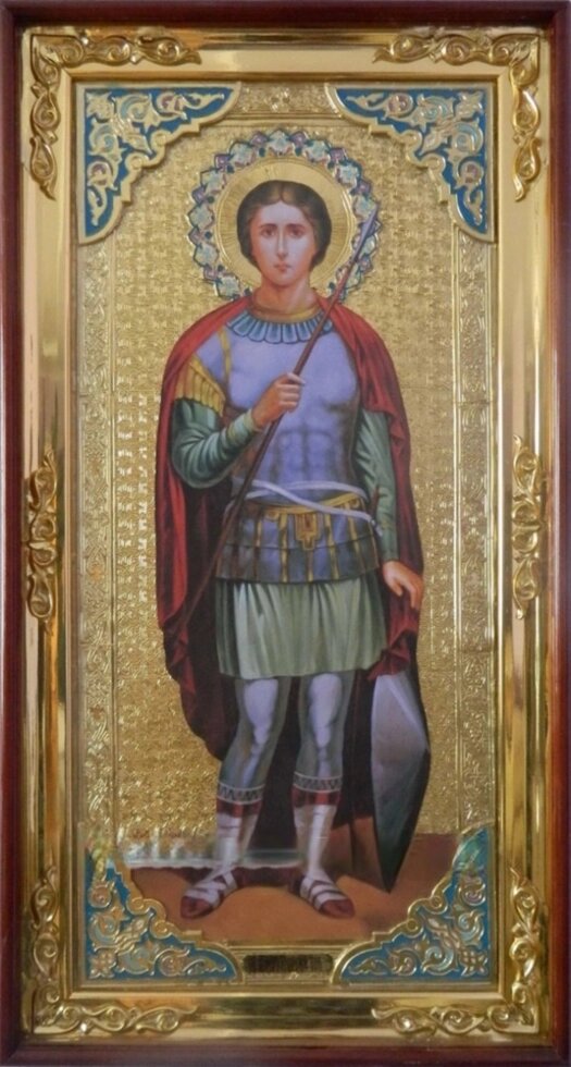 Ікона Святий Юрій змієборець (з емаллю) від компанії Церковна крамниця "Покрова" - церковне начиння - фото 1
