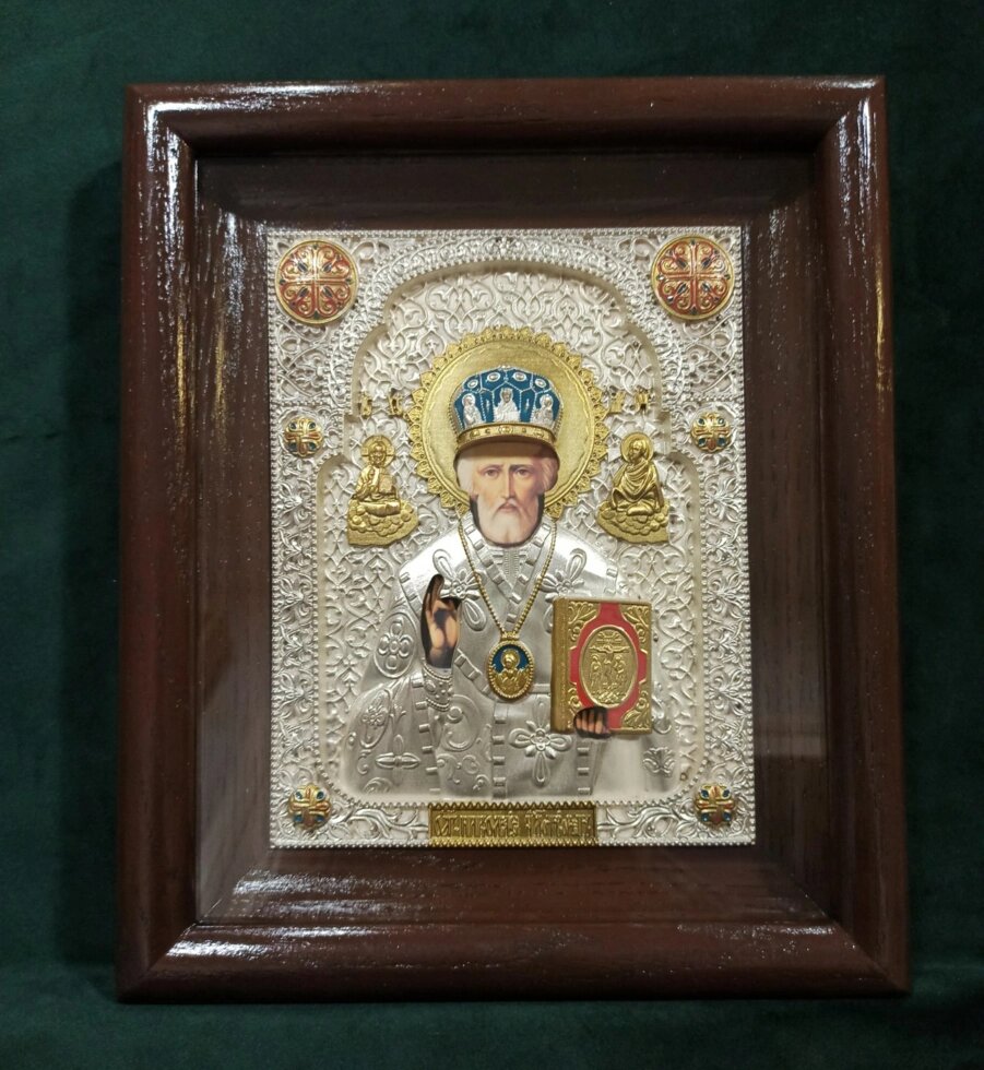 Ікона Святого Миколая Чудотворця 25*21 см від компанії Церковна крамниця "Покрова" - церковне начиння - фото 1