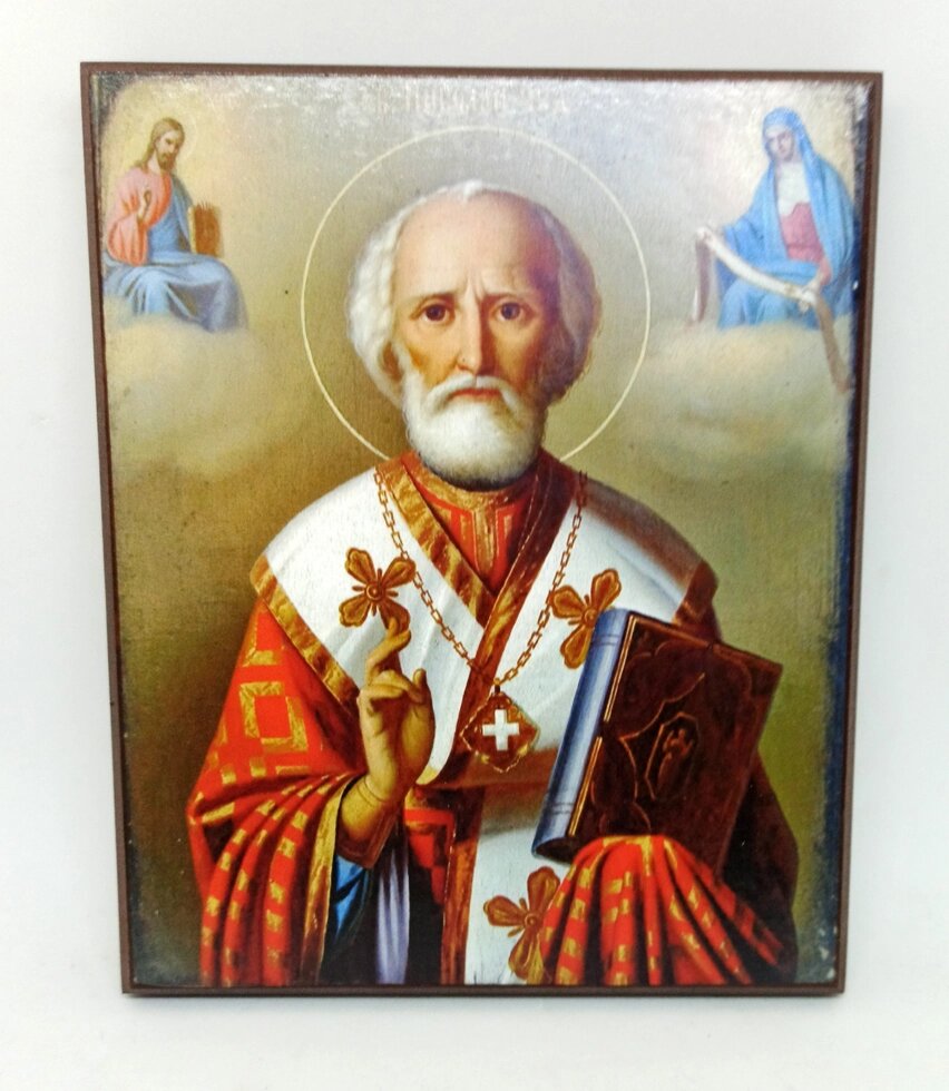 Ікона Святого Миколая для дому 16*12 см від компанії Церковна крамниця "Покрова" - церковне начиння - фото 1
