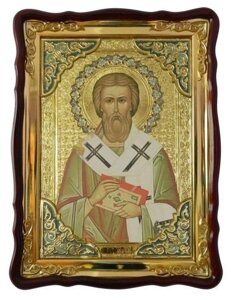 Ікона Святого мученика Леоніда (з емаллю)