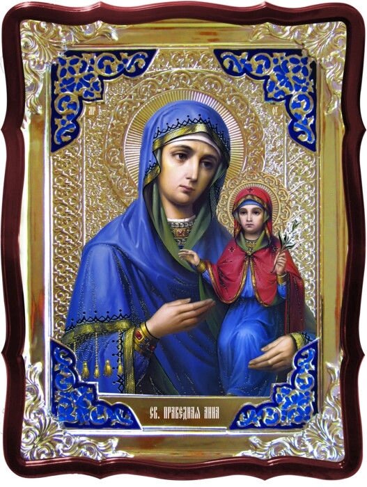 Ікона в Ризі - Свята мучениця Анна з Богородицею від компанії Церковна крамниця "Покрова" - церковне начиння - фото 1