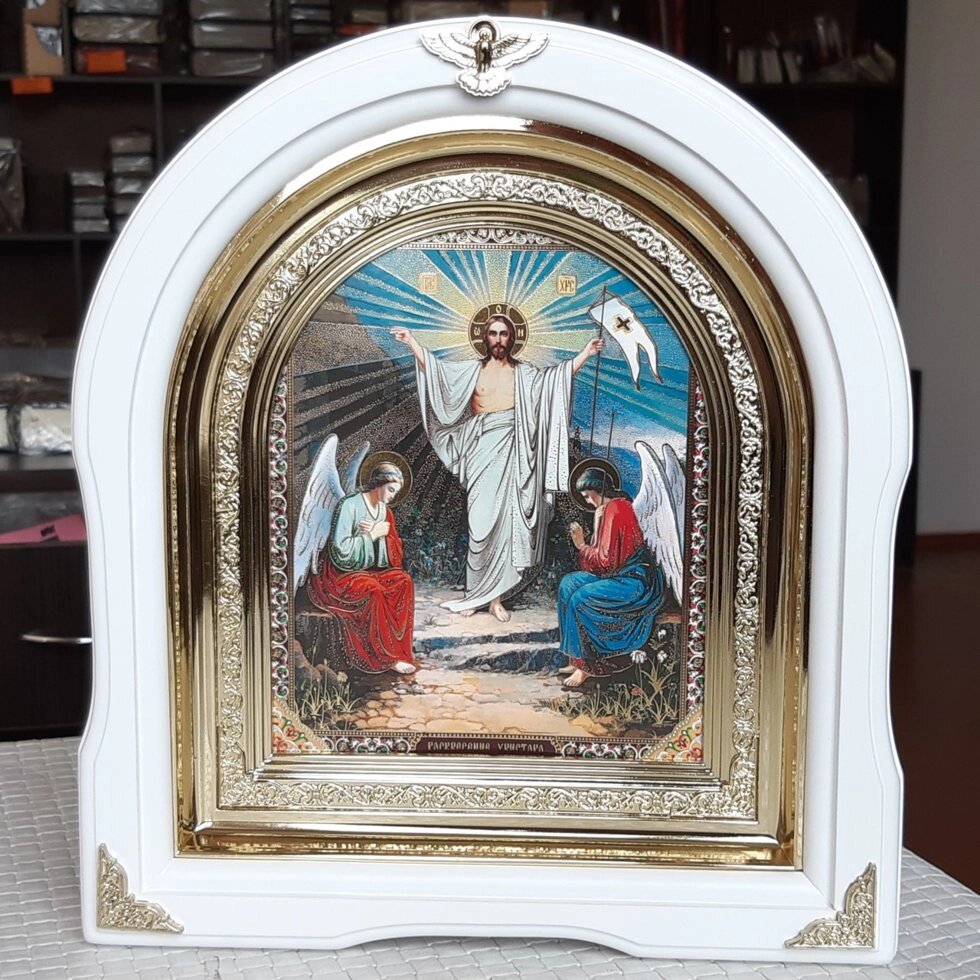 Ікона Воскресіння Христове в АРКОВ кіоті, розмір 28 х 25 см від компанії Церковна крамниця "Покрова" - церковне начиння - фото 1