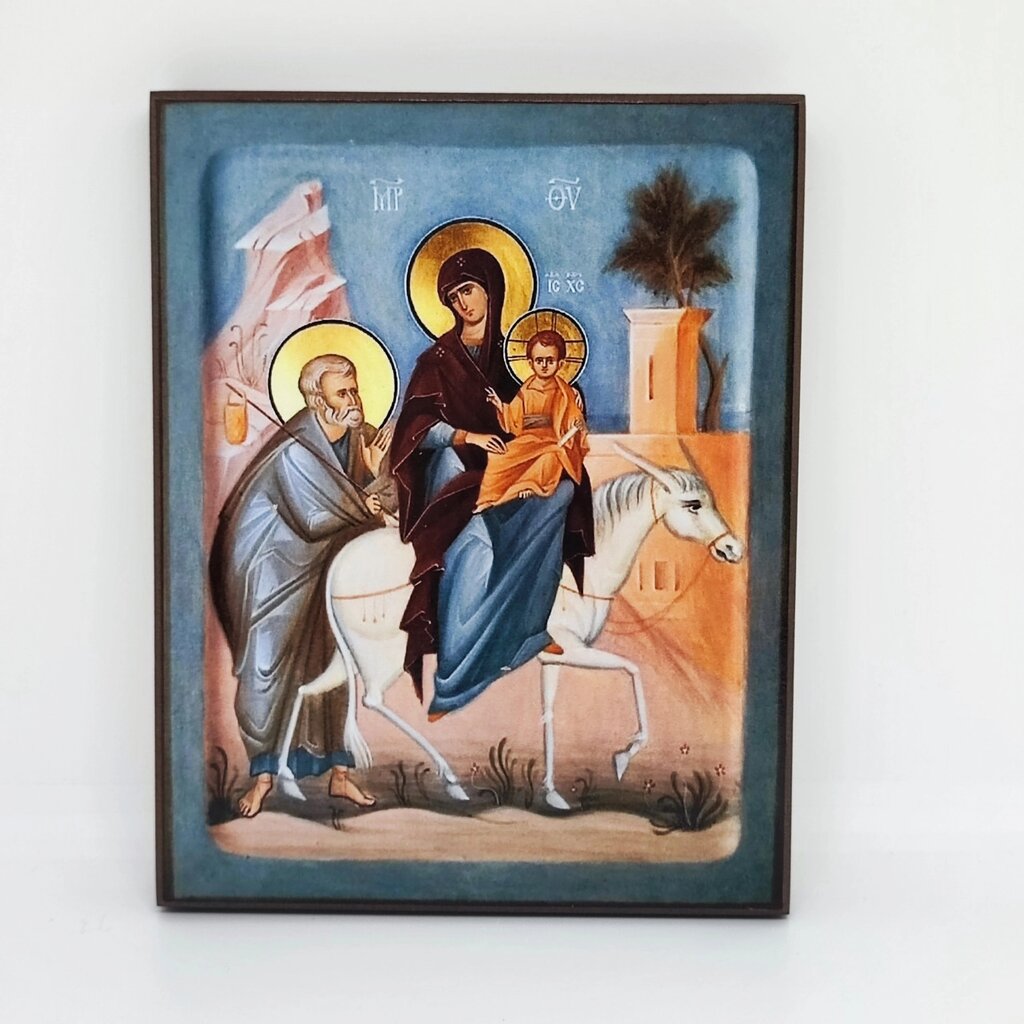 Ікона Втеча Святого Сімейства до Єгипту 16*12 см від компанії Церковна крамниця "Покрова" - церковне начиння - фото 1