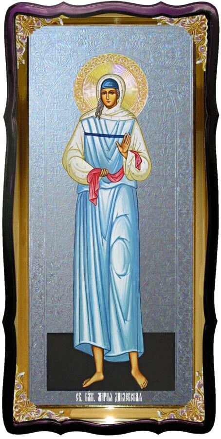 Ікона з фоном під срібло Свята Марія Дівеєвська в магазині від компанії Церковна крамниця "Покрова" - церковне начиння - фото 1