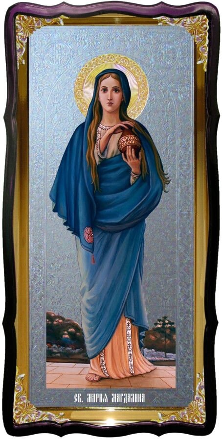 Ікона з фоном під срібло Свята Марія Магдалина від компанії Церковна крамниця "Покрова" - церковне начиння - фото 1