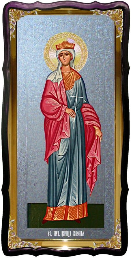Ікона з фоном під срібло Свята Валерія в церковній лавці від компанії Церковна крамниця "Покрова" - церковне начиння - фото 1
