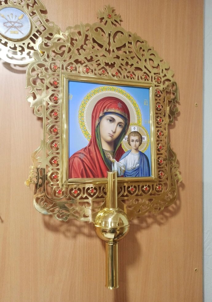 Ікона запрестольна Пр. Богородиці 45х70см латунна від компанії Церковна крамниця "Покрова" - церковне начиння - фото 1