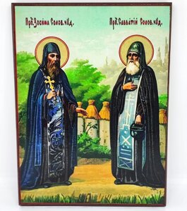 Ікона Зосима та Саватій Соловецькі на дошці