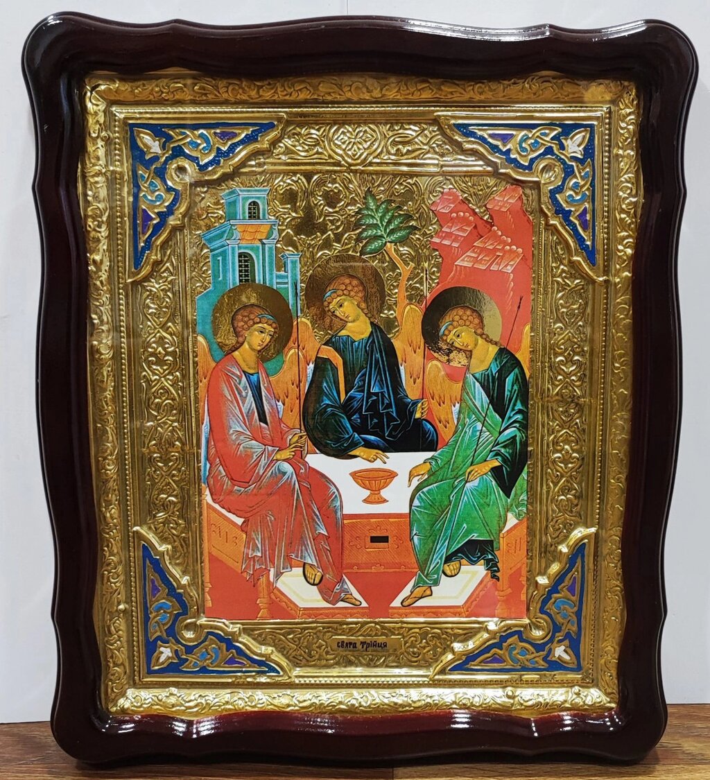 Ікони Святої Трійці з емаллю від компанії Церковна крамниця "Покрова" - церковне начиння - фото 1