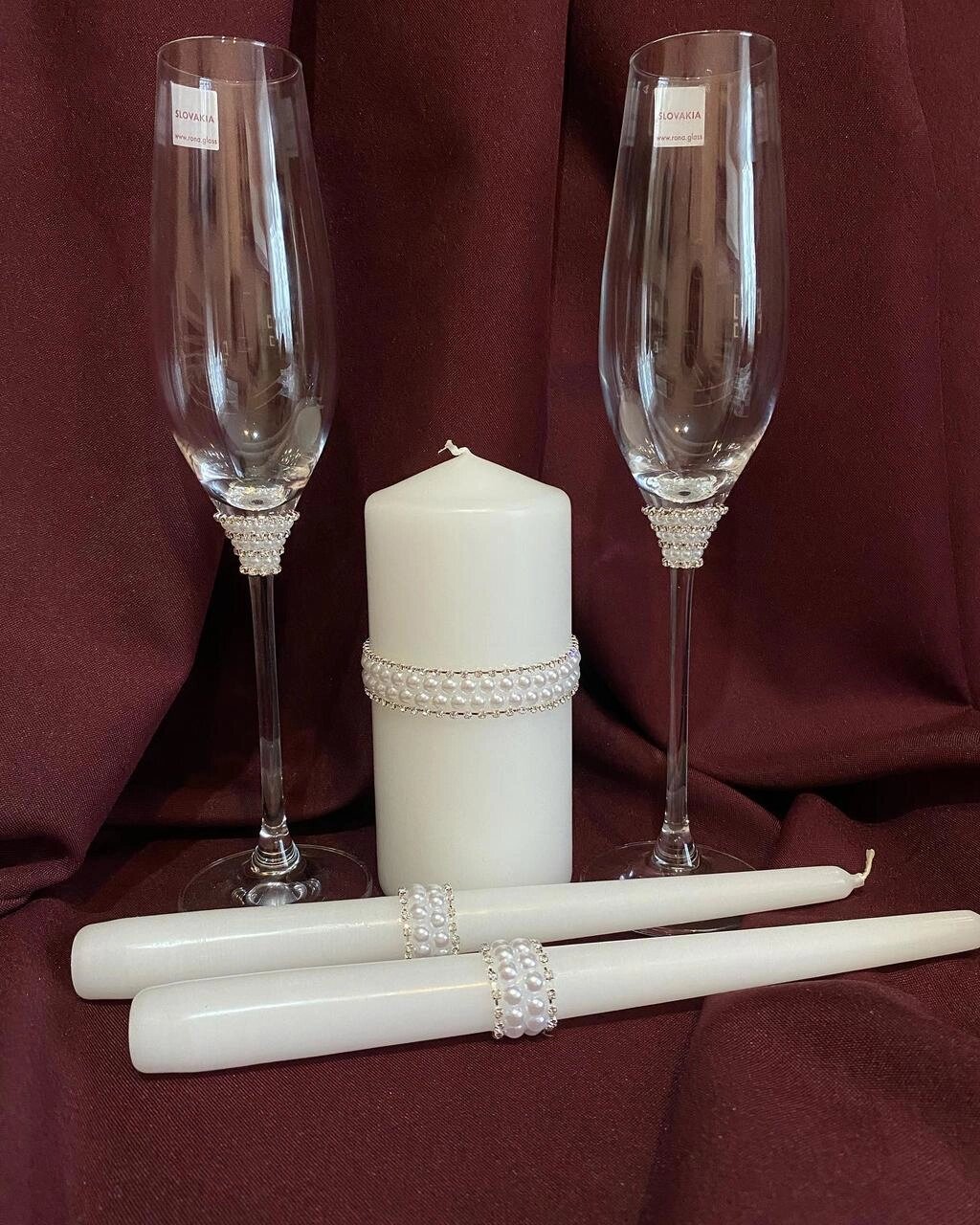 Келихи для наречених з набором свічок від компанії Церковна крамниця "Покрова" - церковне начиння - фото 1