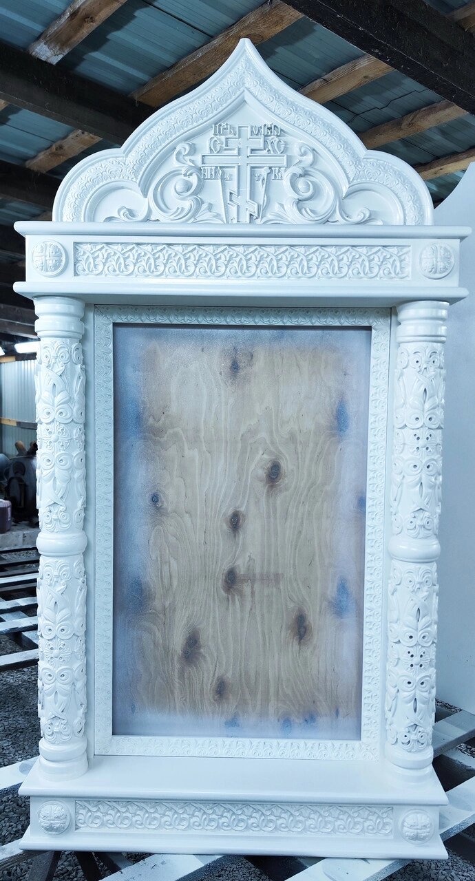 Кіот виносний різьблений тонування емаллю 100х180 від компанії Церковна крамниця "Покрова" - церковне начиння - фото 1