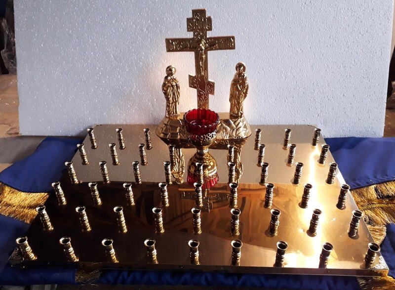 Кришка панахидного столика з свічниками на 40 св. від компанії Церковна крамниця "Покрова" - церковне начиння - фото 1
