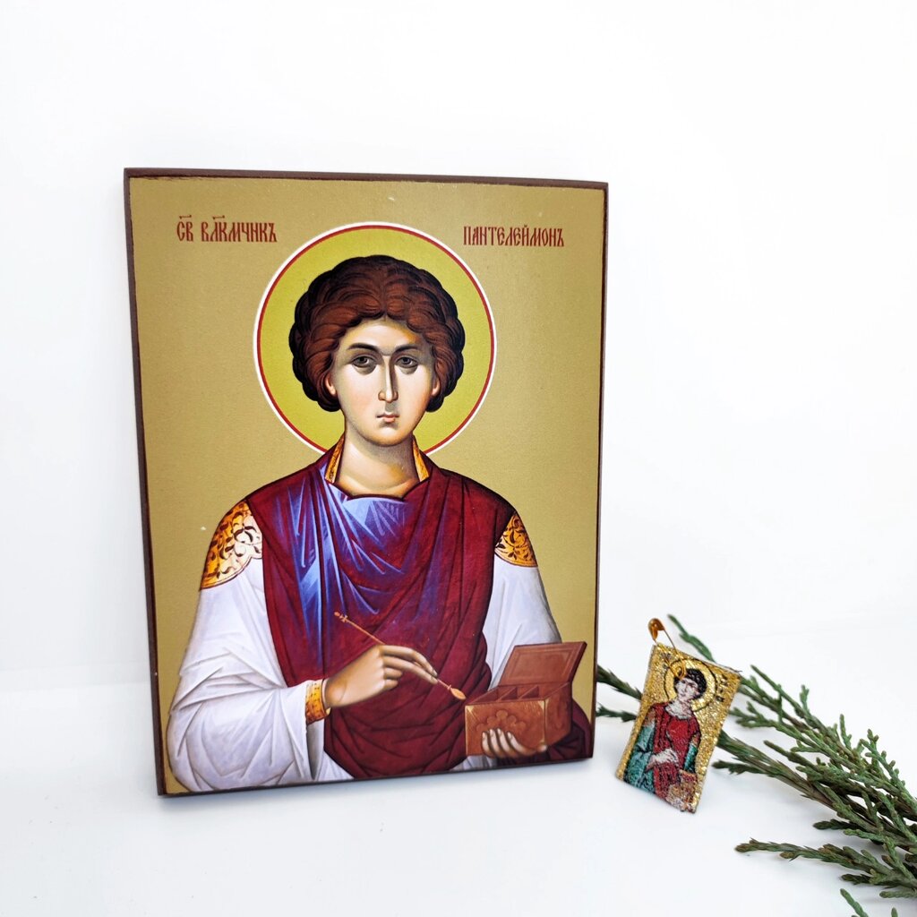 Ладанка з філахтою і ікона Святого Пантелеймона (Афон) від компанії Церковна крамниця "Покрова" - церковне начиння - фото 1