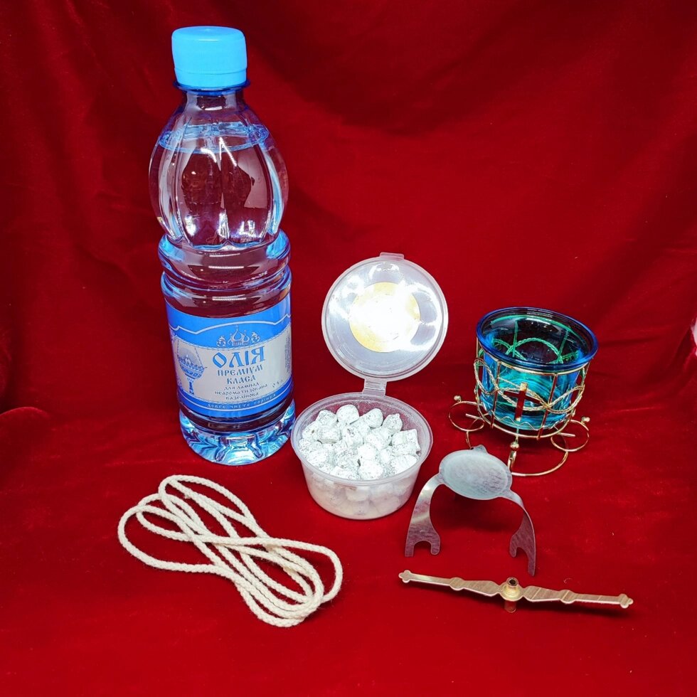 Лампадки домашні скляні (у комплекті з ладаном і маслом ) від компанії Церковна крамниця "Покрова" - церковне начиння - фото 1