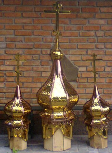 Малі купола з простими хрестами для каплиці від компанії Церковна крамниця "Покрова" - церковне начиння - фото 1