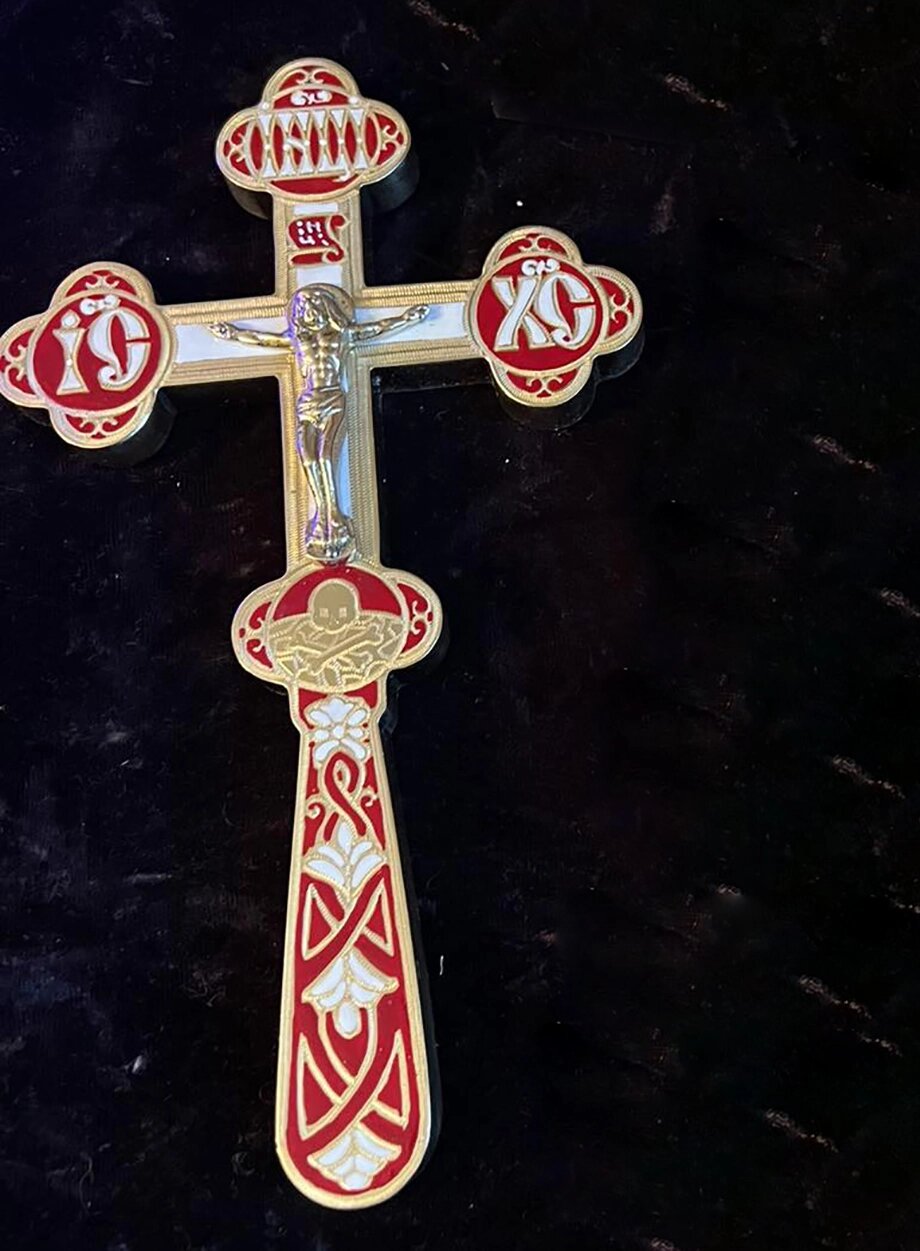 Малий Хрест розп'яття з металу фігурний від компанії Церковна крамниця "Покрова" - церковне начиння - фото 1