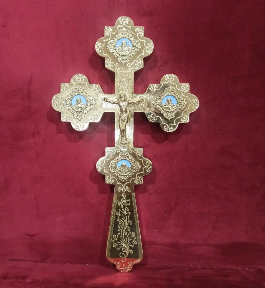 Малий требного хрест священика (латунь, емаль) від компанії Церковна крамниця "Покрова" - церковне начиння - фото 1