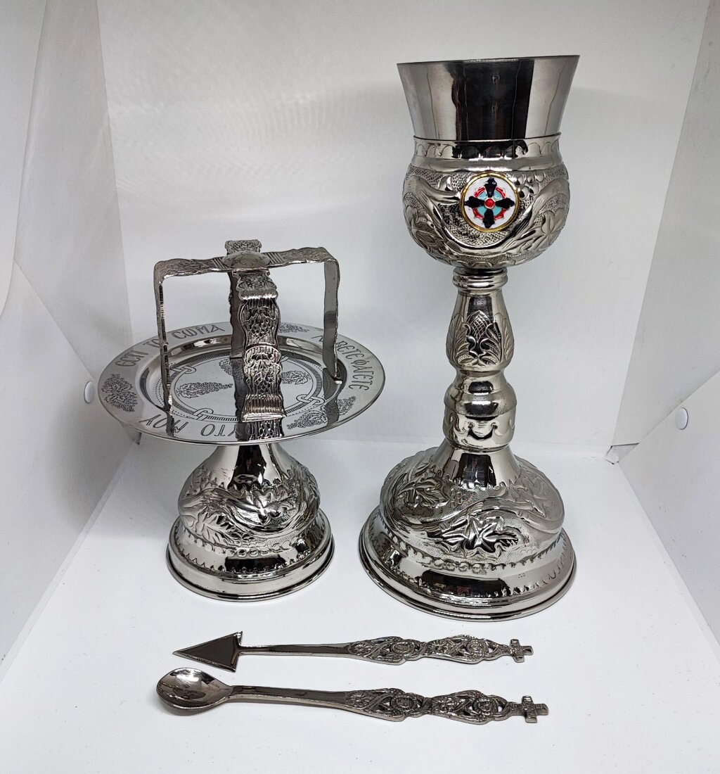 Набір Євхарістічній під срібло, чаша на 500мл. від компанії Церковна крамниця "Покрова" - церковне начиння - фото 1