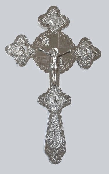 Напрестольний хрест фігурній (нікель) від компанії Церковна крамниця "Покрова" - церковне начиння - фото 1
