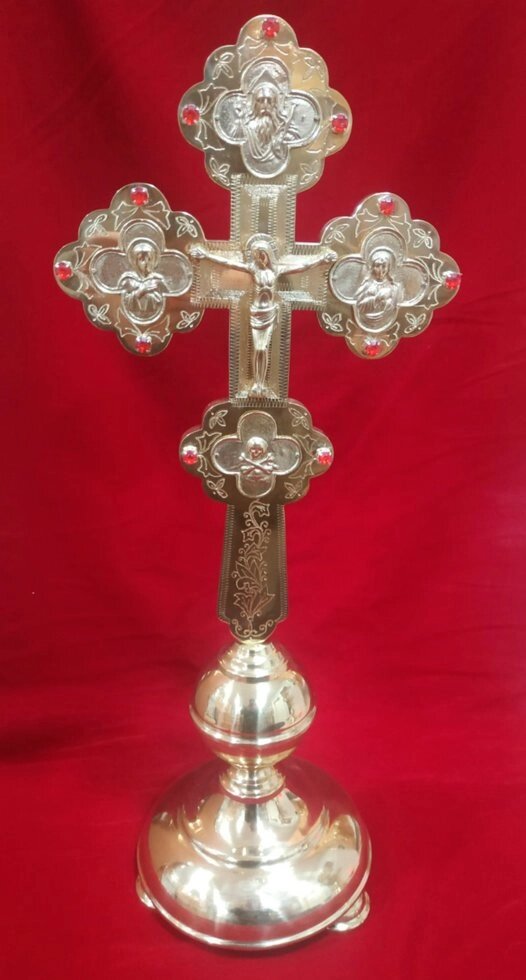 Напрестольний хрест з камінням від компанії Церковна крамниця "Покрова" - церковне начиння - фото 1