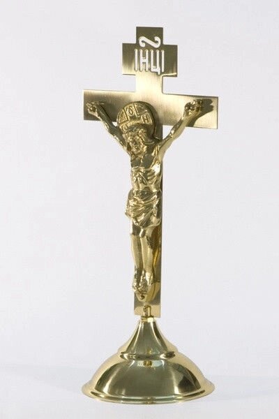 Напрестольний малий хрест з розп'яттям від компанії Церковна крамниця "Покрова" - церковне начиння - фото 1