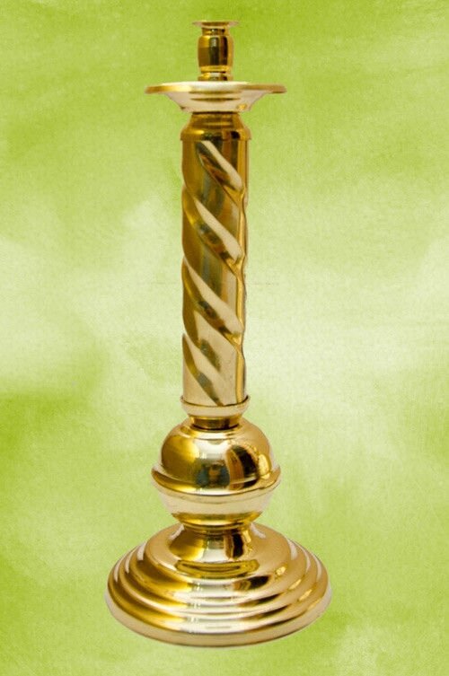 Напрестольний свічник латунний 19 см від компанії Церковна крамниця "Покрова" - церковне начиння - фото 1