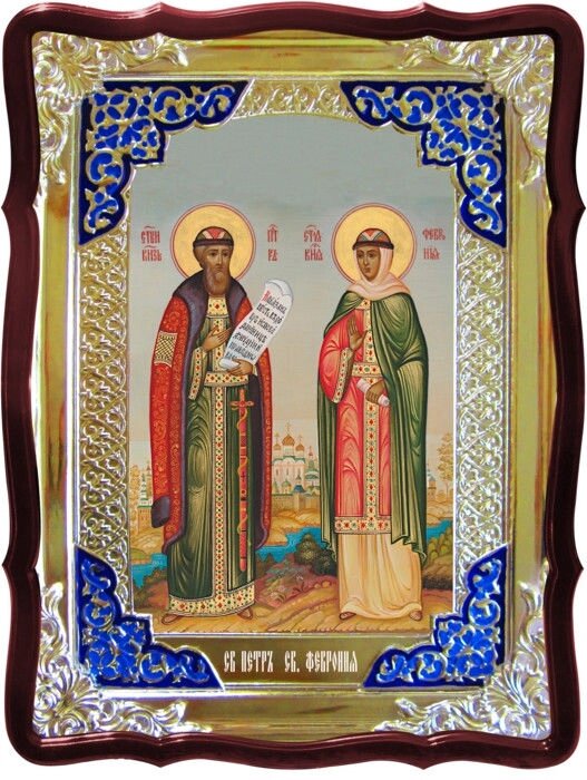 Образи святих - ікона Святих Петра і Февронії від компанії Церковна крамниця "Покрова" - церковне начиння - фото 1
