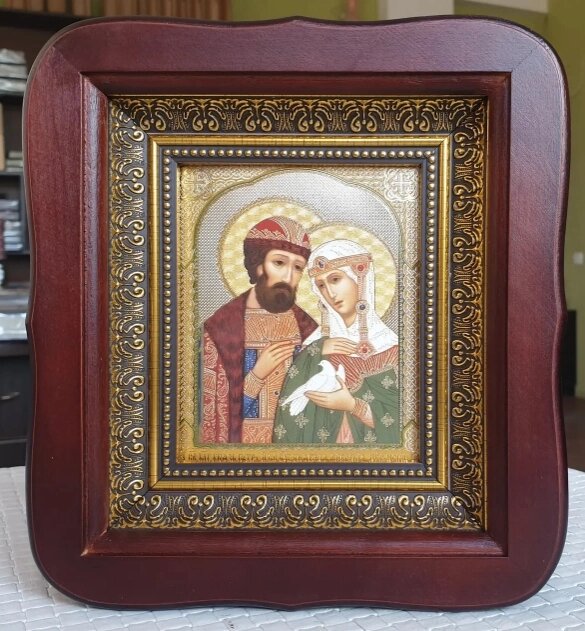 Петро та Февронія ікона 20х18см від компанії Церковна крамниця "Покрова" - церковне начиння - фото 1