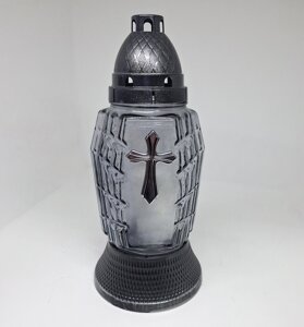Лампадки на могилу чорні з хрестом