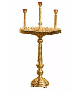 Церковний підсвічник 100 свічок 3 лампади (конус)